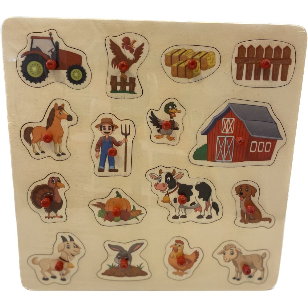 Çiftliğimiz (Kulplu 17 Parça Ahşap Puzzle)