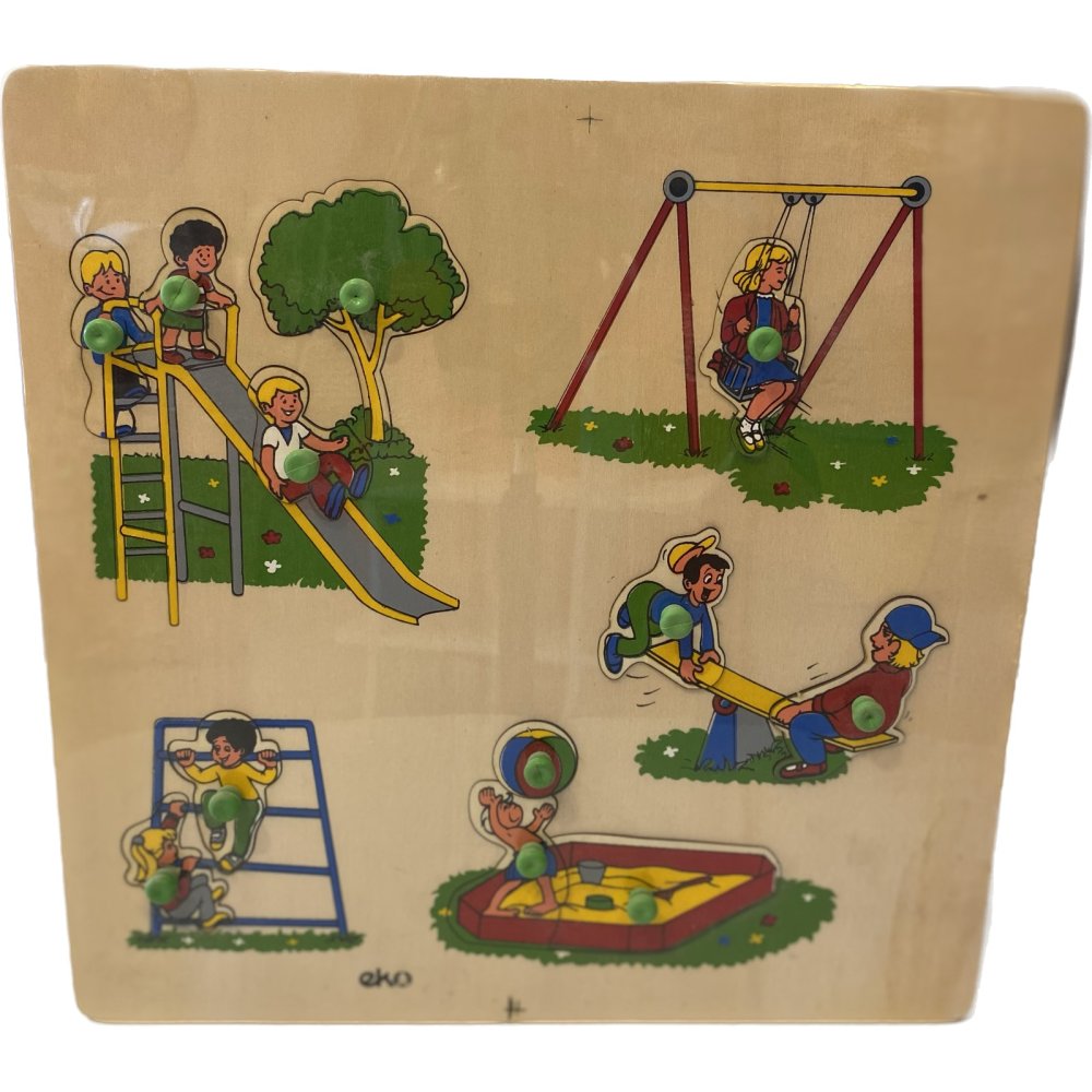 Oyun Bahçemiz (Kulplu 10 Parça Ahşap Puzzle)