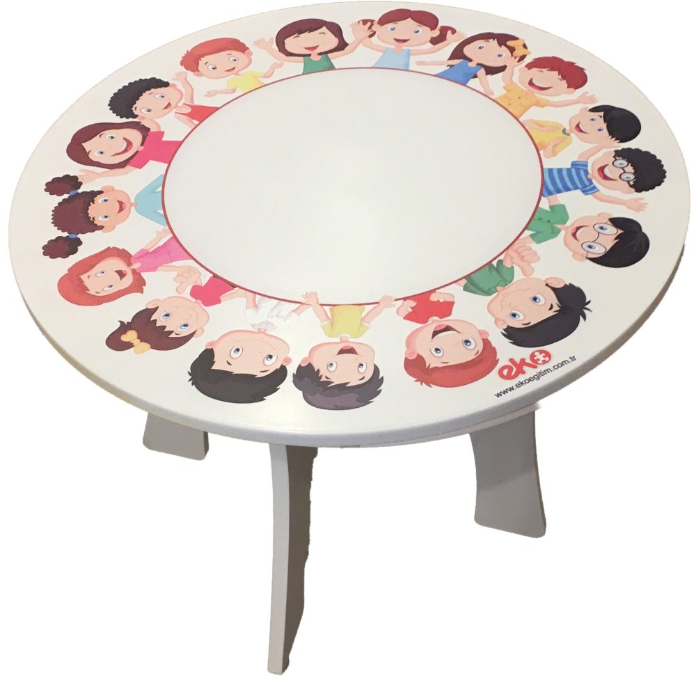 Figür Baskılı Daire Masa 70cm